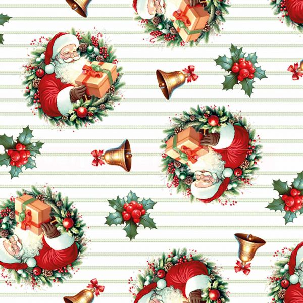 Weihnachts Geschenkpapier BE 9611X, Rolle 50cm, Santas Bell