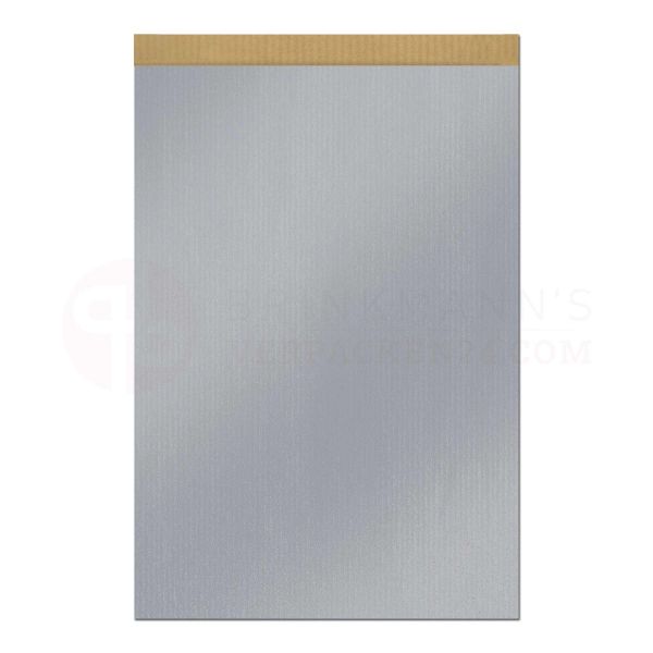 Flachbeutel (1N), braun enggerippt Vollfläche silber