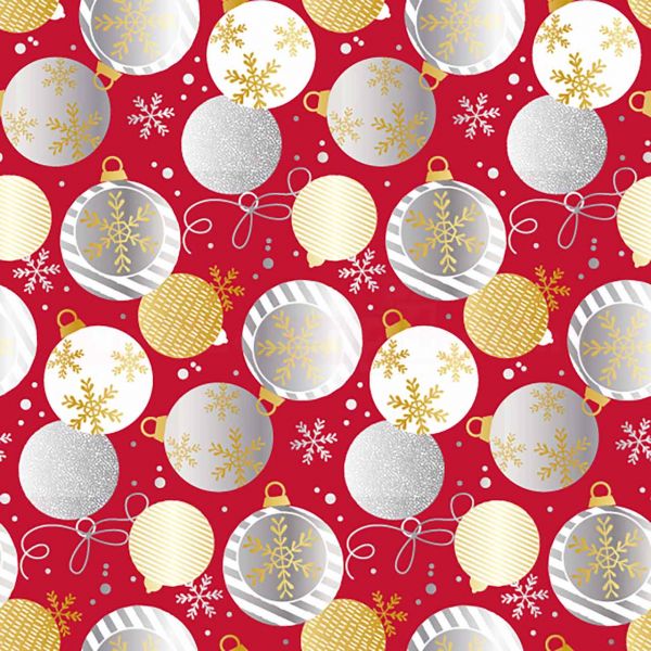 Weihnachts Geschenkpapier BE 9131H , Rolle 50cm, Kugeln