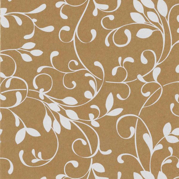 Geschenkpapier, neutral St 919081, Rolle 50 cm - Ranke braun