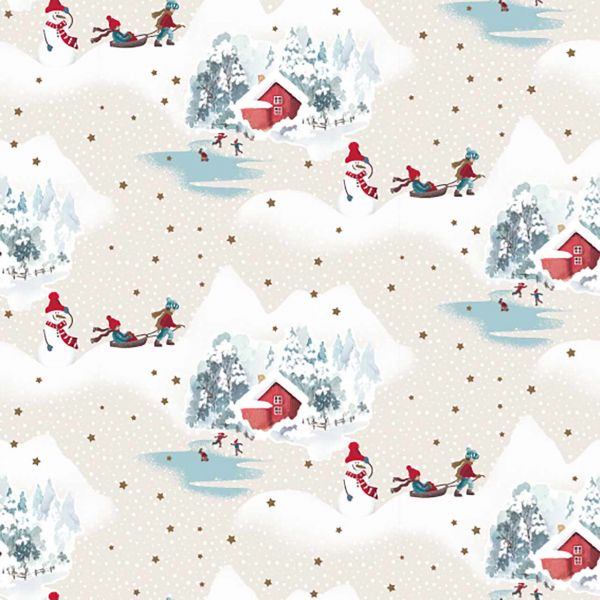 Weihnachts Geschenkpapier BE 9605X, Rolle 50cm, Schneemann