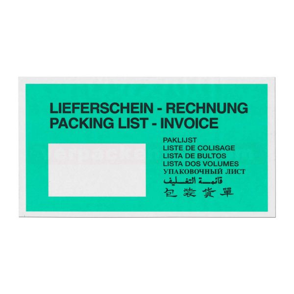 Perga-Lieferscheinhüllen, grün - LS/RE - lang DIN - aus Papier
