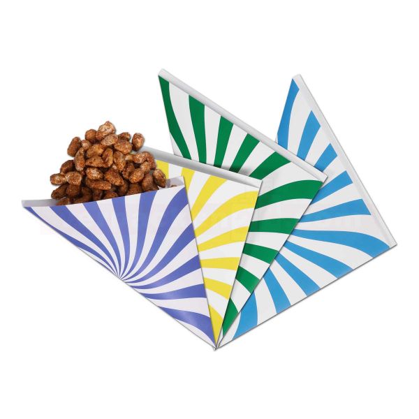 Spitztüten weiß, Kraftpapier - Motiv Wirbel