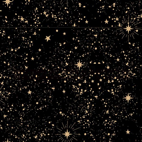 Weihnachts Geschenkpapier BE 9614KL, Rolle 50cm, schwarz Sterne